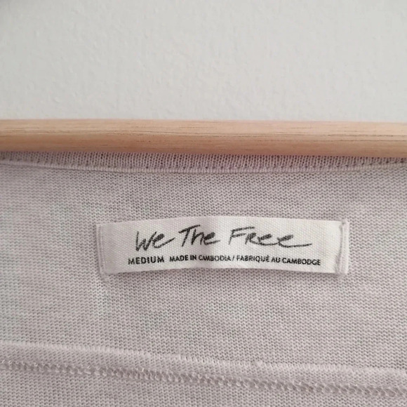 Free People We The Free Morgan Henley Short Sleeve in Prosecco Beige Medium - Picture 12 of 16